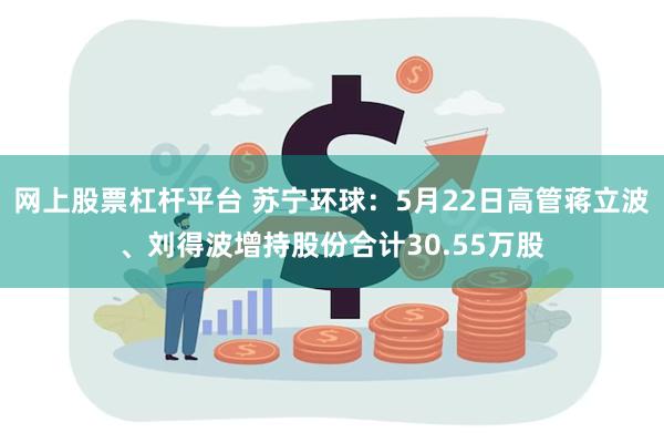 网上股票杠杆平台 苏宁环球：5月22日高管蒋立波、刘得波增持股份合计30.55万股