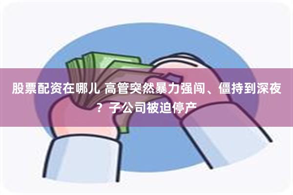 股票配资在哪儿 高管突然暴力强闯、僵持到深夜？子公司被迫停产