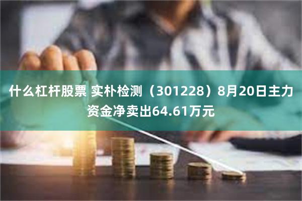 什么杠杆股票 实朴检测（301228）8月20日主力资金净卖出64.61万元